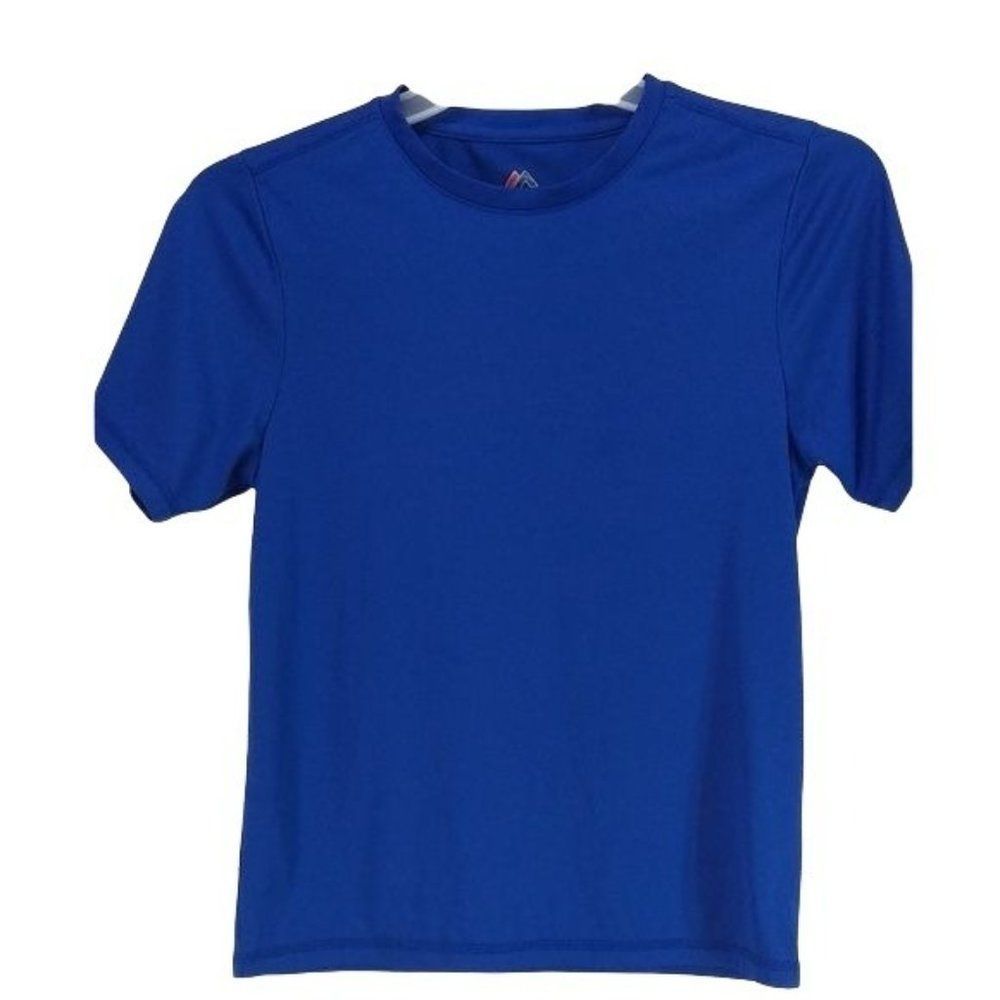 Majestic Cool Base Youth Large Blue Short Sleeve Athletic Performance T-Shirt